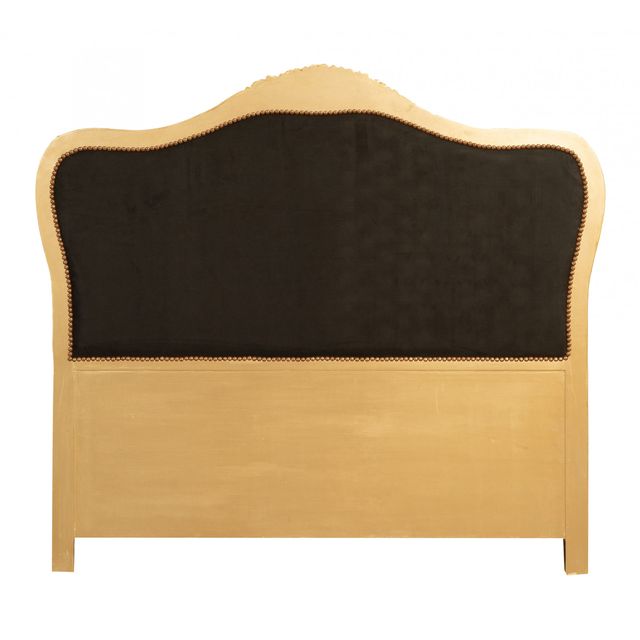 Testata Letto in Faggio Dorato e Velluto Nero - El