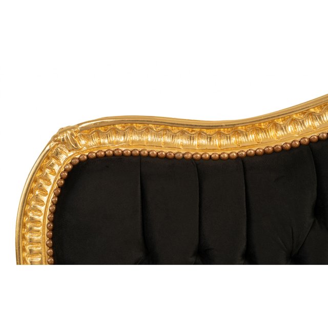 Testata Letto in Faggio Dorato e Velluto Nero - El