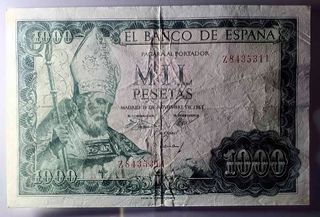 Billete España 1000 pesetas 1965 San Isidoro