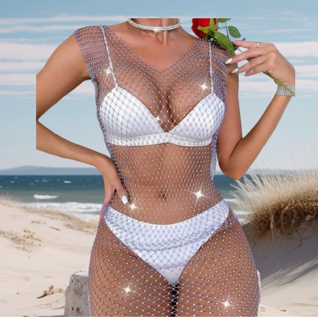 Vestido red brillos sexy para bikini ropa