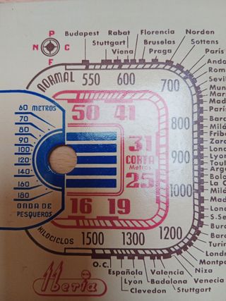 Dial radio Iberia original de cartón