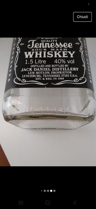 Bottiglia vetro vuota 1,5l Jack Daniel's.