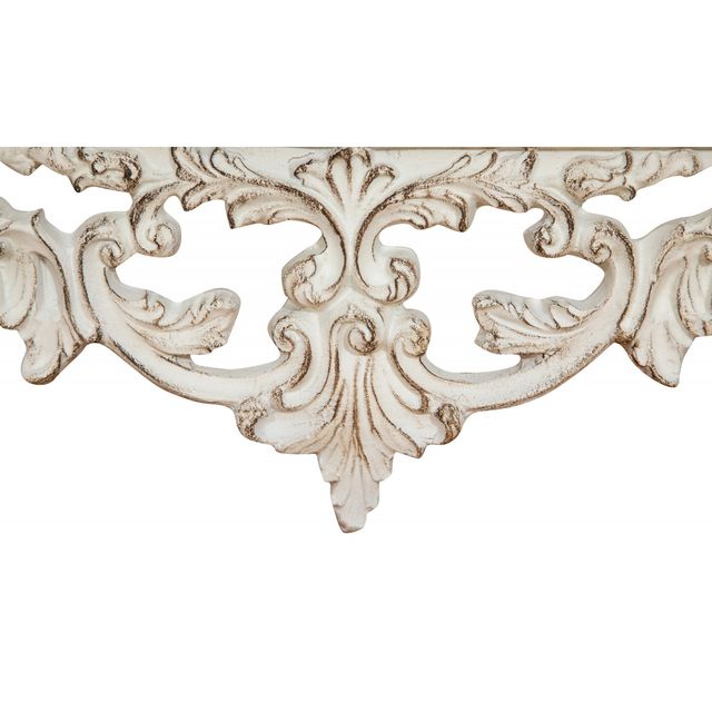 Mensola Fiorentina Bianca Anticata in Legno - Sped