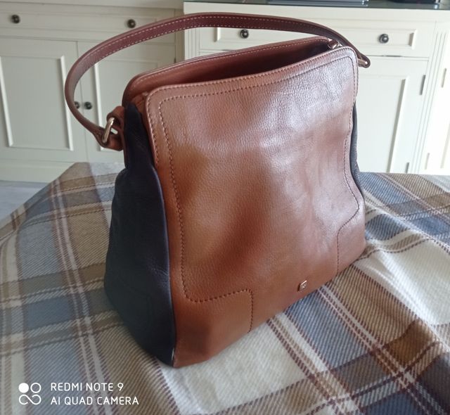 Bolso Purificación García marrón y azul