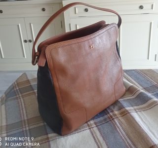 Bolso Purificación García marrón y azul