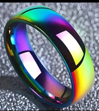 Conjunto anillos de Alianzas de Titanio Arcoiris