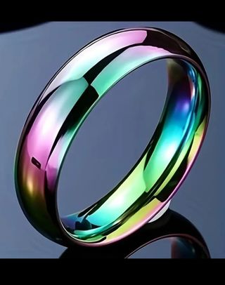 Conjunto anillos de Alianzas de Titanio Arcoiris