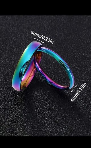 Conjunto anillos de Alianzas de Titanio Arcoiris