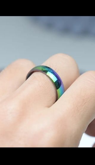 Conjunto anillos de Alianzas de Titanio Arcoiris