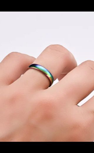 Conjunto anillos de Alianzas de Titanio Arcoiris