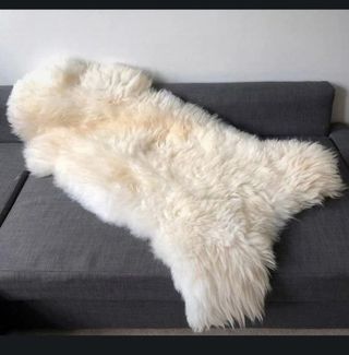 Alfombra Piel de Oveja Pura Lana Virgen Nueva