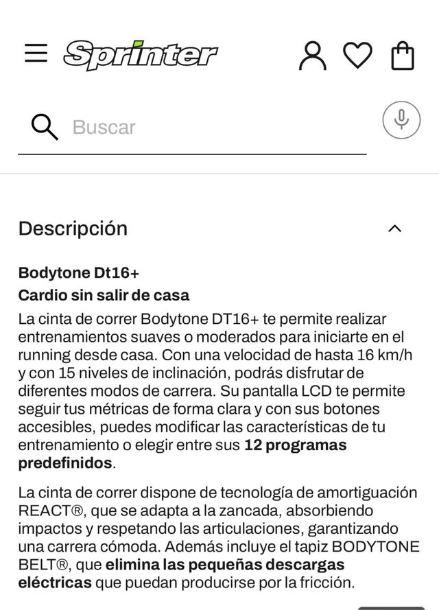 Cinta de Correr BODYTONE