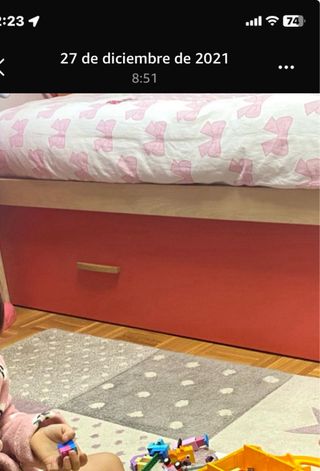 Cama nido sin somieres...respaldo y balda