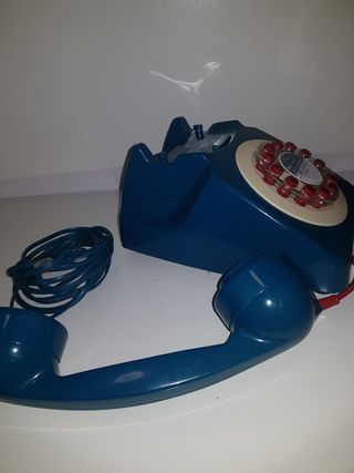 Teléfono vintage azul Funciona