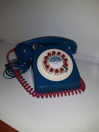 Teléfono vintage azul Funciona