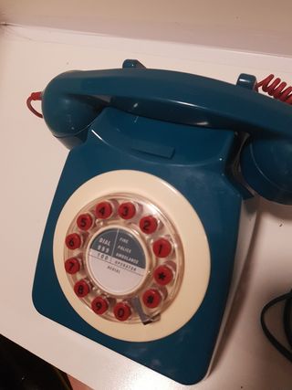 Teléfono vintage azul Funciona
