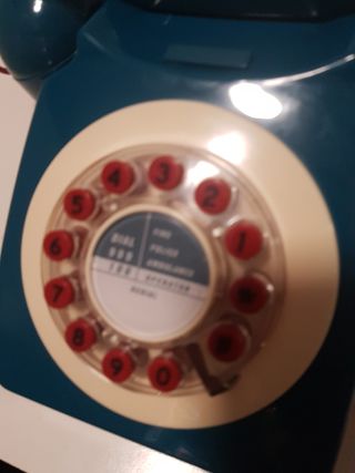 Teléfono vintage azul Funciona
