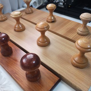 Lote de percheros para pared, madera auténtica