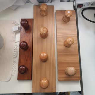Lote de percheros para pared, madera auténtica
