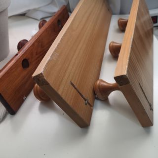 Lote de percheros para pared, madera auténtica
