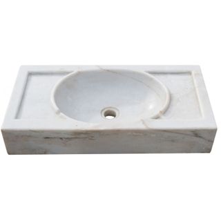 Elegante Lavabo Artigianale in Marmo Bianco - Desi