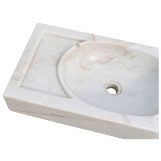 Elegante Lavabo Artigianale in Marmo Bianco - Desi