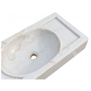 Elegante Lavabo Artigianale in Marmo Bianco - Desi