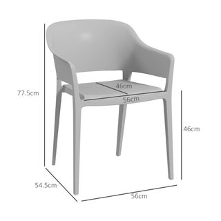 Set di 4 sedie da giardino impilabili in plastica