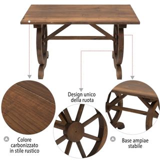 Tavolo da giardino in stile country con gambe a ro