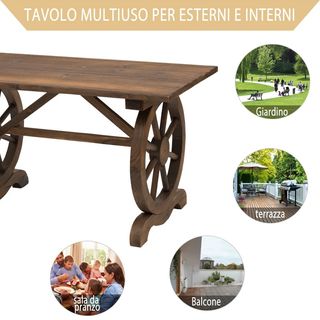 Tavolo da giardino in stile country con gambe a ro