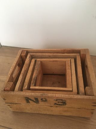 4 cajas madera