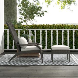 Sedia da giardino imbottita con poggiapiedi e cu