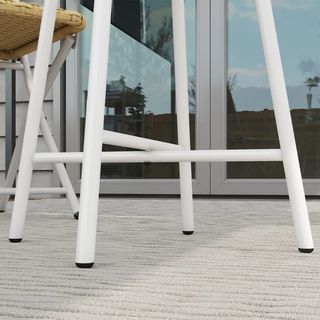 Tavolo da giardino moderno in rattan e acciaio, 5