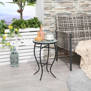 Tavolo da giardino rotondo con piano