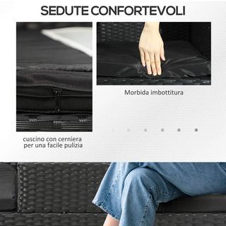 Divano da esterno a 2 posti con tavolino