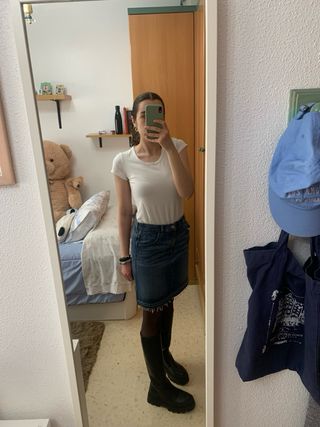 Falda vaquera azul claro