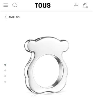 Anillo Tous de plata silueta oso