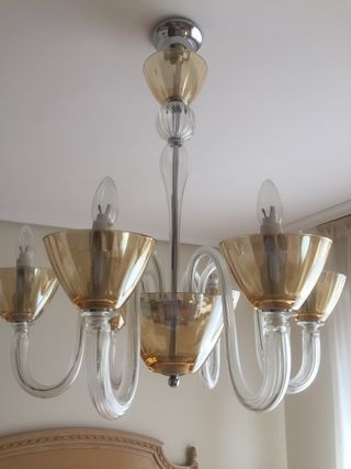 Juego Lamparas dormitorio cristal de Bohemia.