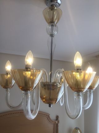 Juego Lamparas dormitorio cristal de Bohemia.