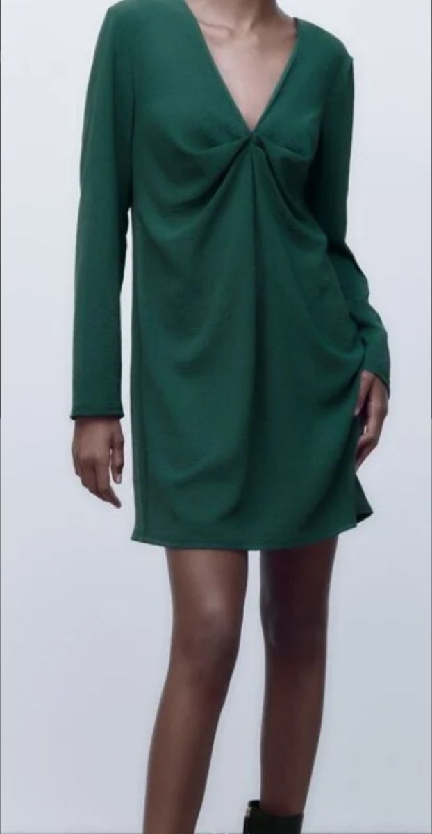 Vestido verde oliva Zara