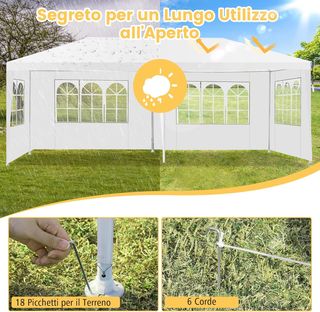 Gazebo da Giardino 6 x 3 m, Tendone per Feste con 