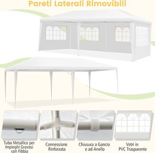 Gazebo da Giardino 6 x 3 m, Tendone per Feste con 