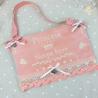 Targa in legno rosa shabby