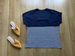 Camiseta manga corta rayas marinera T.SG