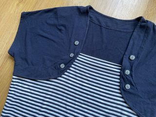 Camiseta manga corta rayas marinera T.SG