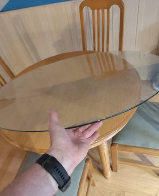 Conjunto mesa comedor redonda 90cm y 4 sillas