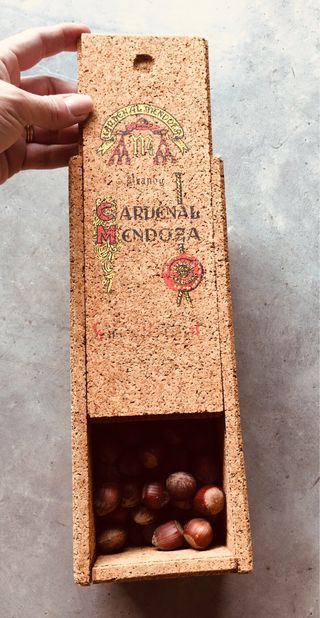 Scatola sughero pubblicitaria anni 80