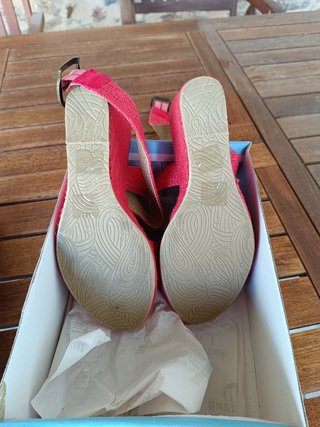 Sandalias cuñas de esparto rojas