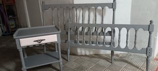 Cama y mesilla sin somier