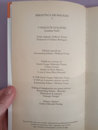 Libro Jonathan Swift Biblioteca Ragazzi Vintage